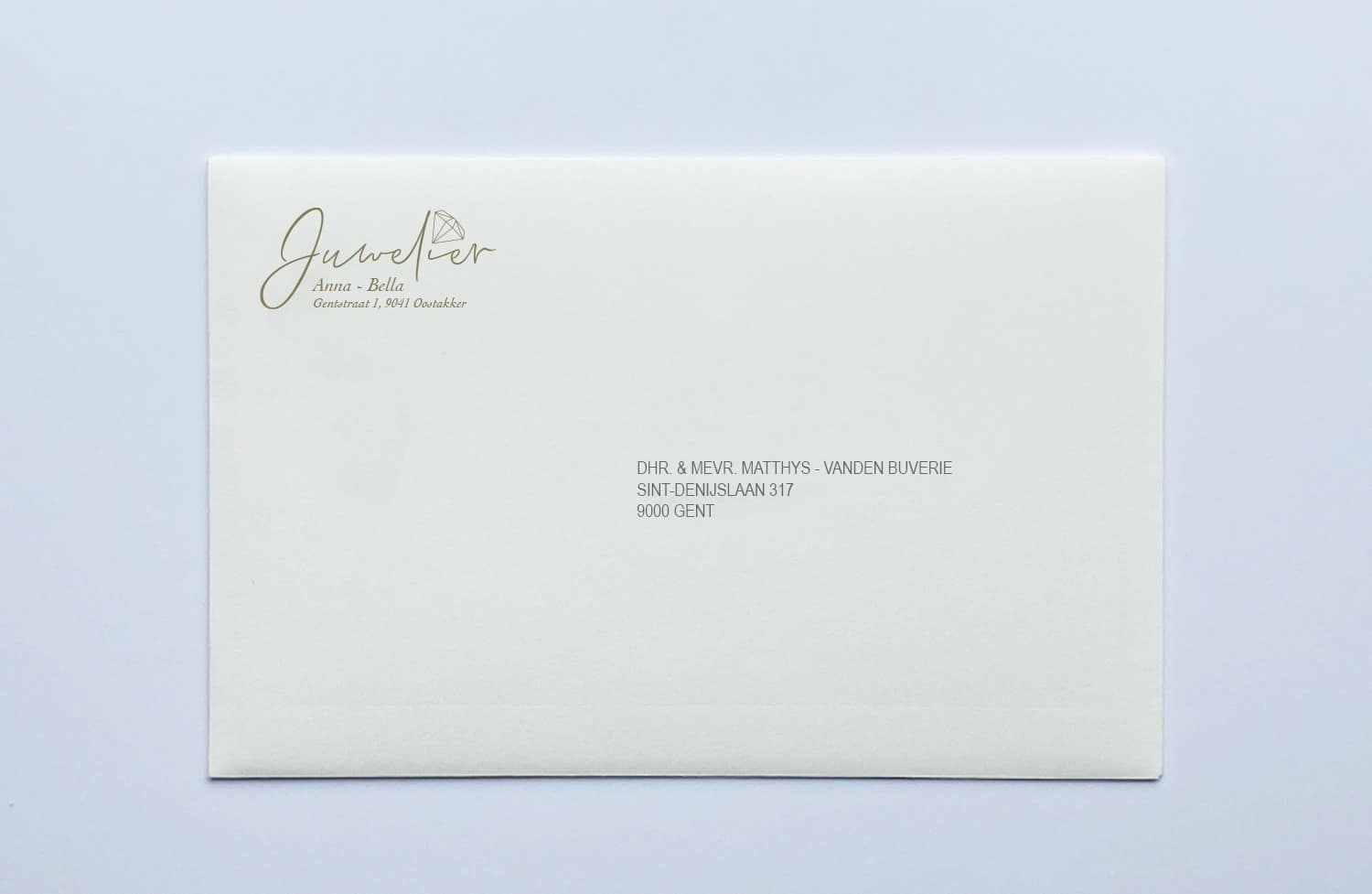 Juwelier1 Voorbeeld envelop met personalisatie zakelijk