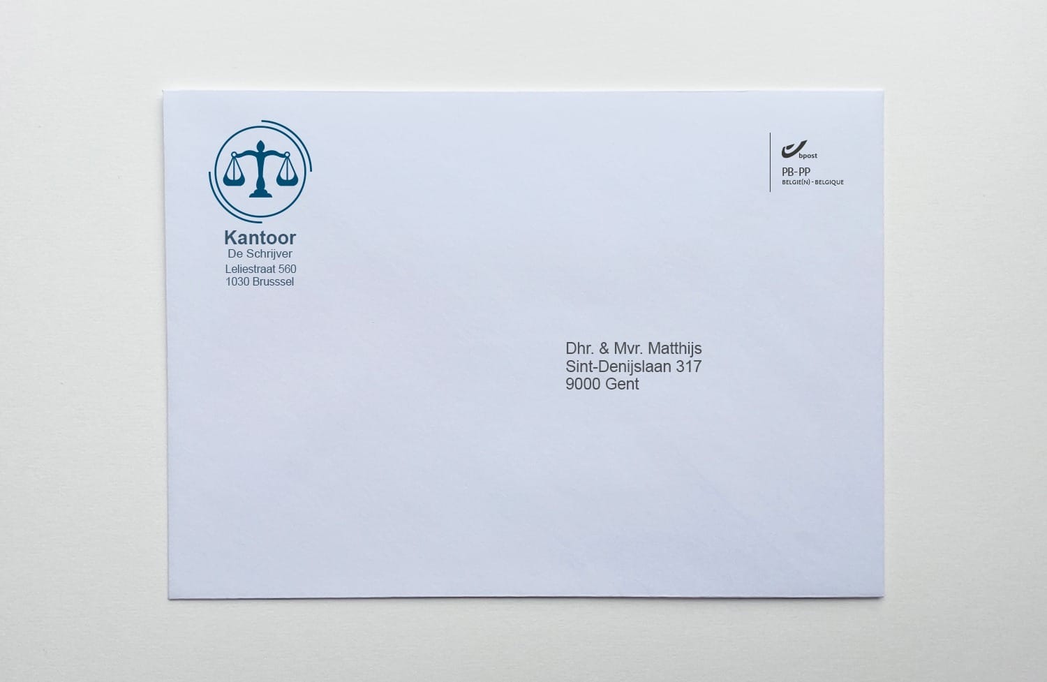 Zakelijk1 Voorbeeld envelop met personalisatie zakelijk