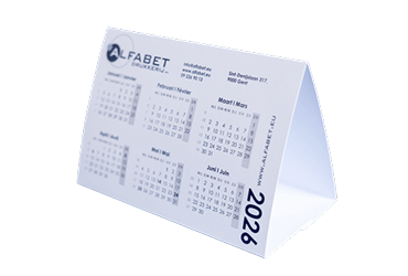 Product Bureaukalender driehoek Bureaukalender gevouwen tot driehoek