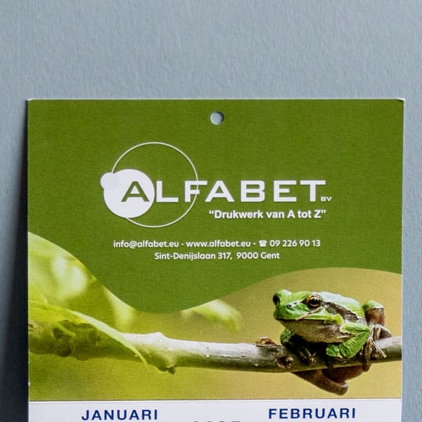 Afbeelding van een kalender met boorgat